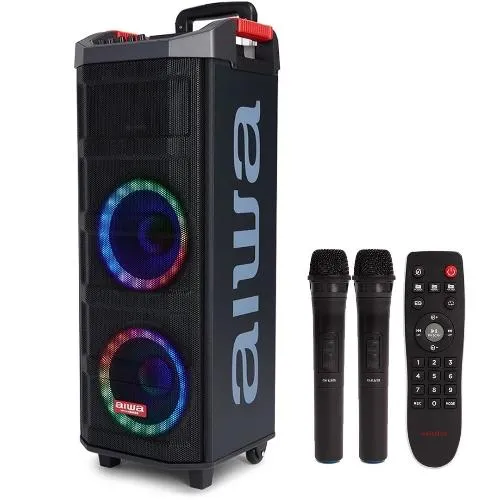 Aiwa Speaker Kbtus-608 Portable Trolley Party, 600Watts, Black