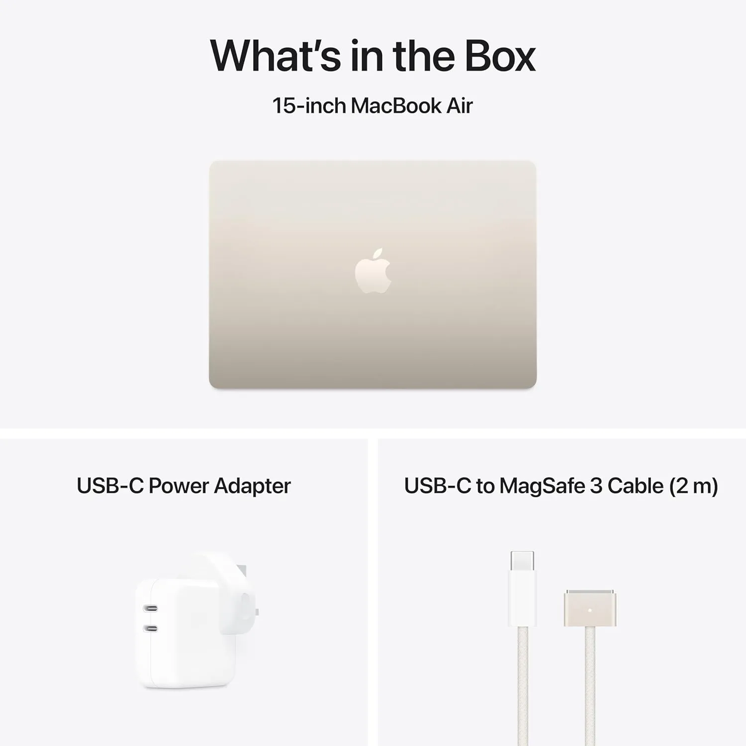 Apple MacBook 15Inch, M4 Chip with 10Core CPU & 10Core GPU, 16GB & 512GB SSD, Starlight