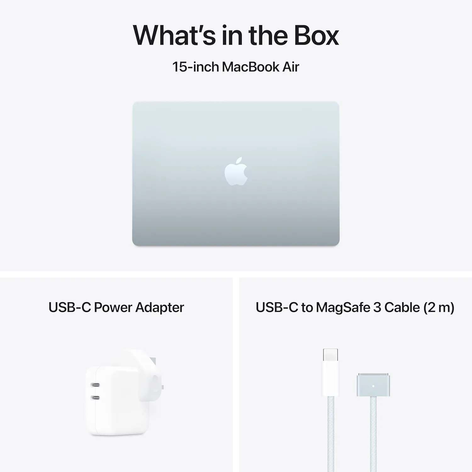 Apple MacBook 15Inch, M4 Chip with 10Core CPU & 10Core GPU, 24GB & 512GB SSD, Sky Blue