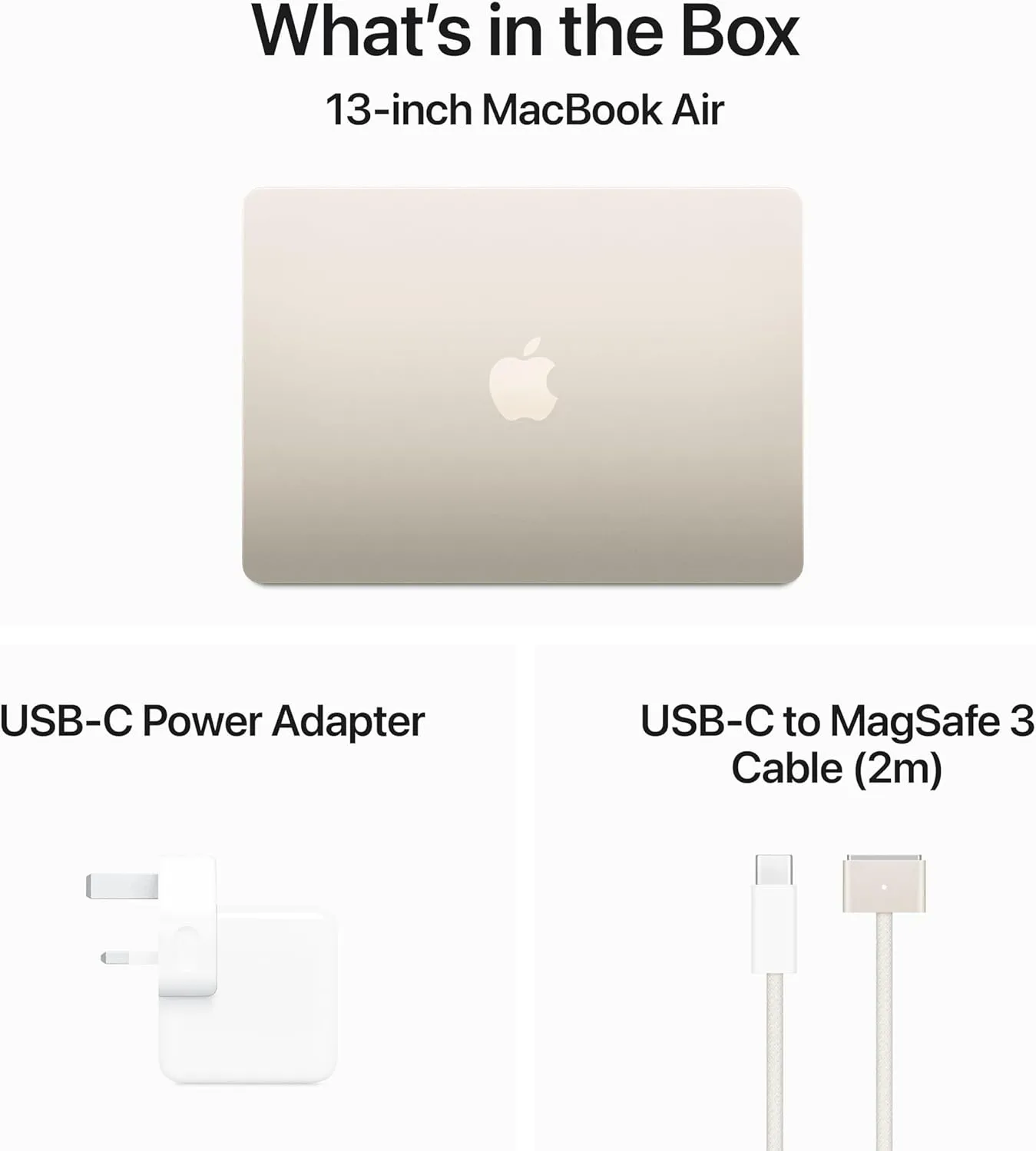 Apple MacBook Air 13Inch M3 Chip, 8 Cpu & 10 Gpu, 16GB, 512GB SSD, Starlight