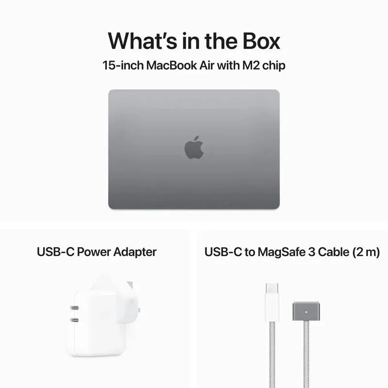 Apple MacBook Air 15Inch M2, 8 Core Cpu & 10 Core Gpu, 256GB, Space Grey