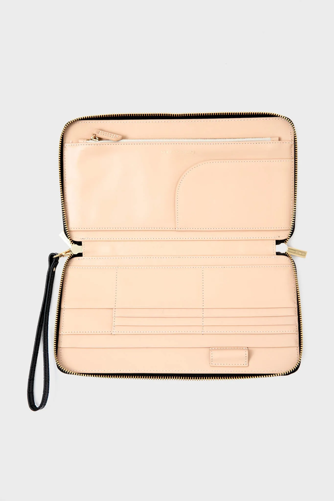 Black Croc Travel Wallet