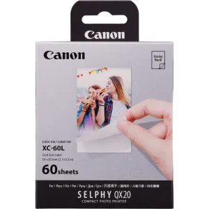 Canon XC-60L Ink Paper Set, 54 x 85 mm, 60 Prints