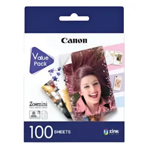 Canon Zoemini Zink Paper, 100Sheet, Value Pack