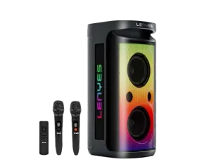 Lenyes Bluetooth Speaker, 200Watts, 6000Mah, Grey