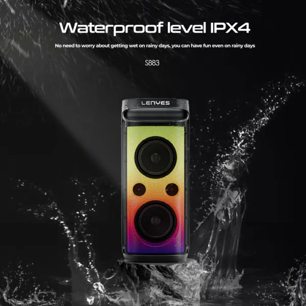 Lenyes Bluetooth Speaker, 360Watts, 8000Mah, Black