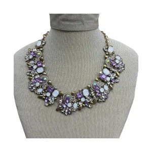 Necklace Statement By Cme In Gold & Purple