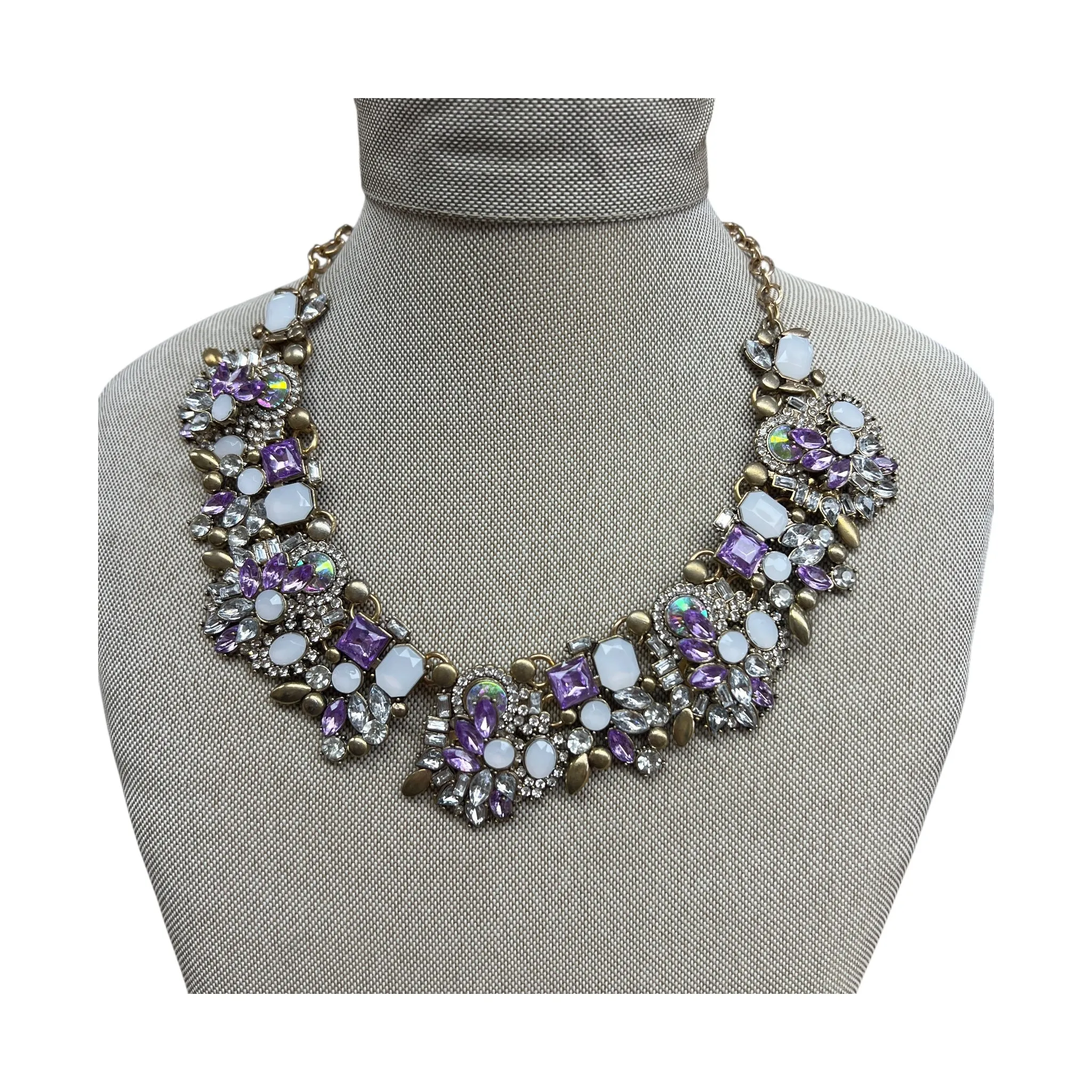 Necklace Statement By Cme In Gold & Purple