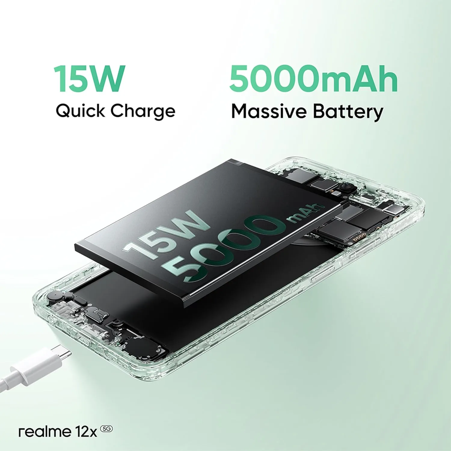 Realme 12X 5G, 8GB & 256GB, 6.6Inch, 5000Mah, Glowing Black