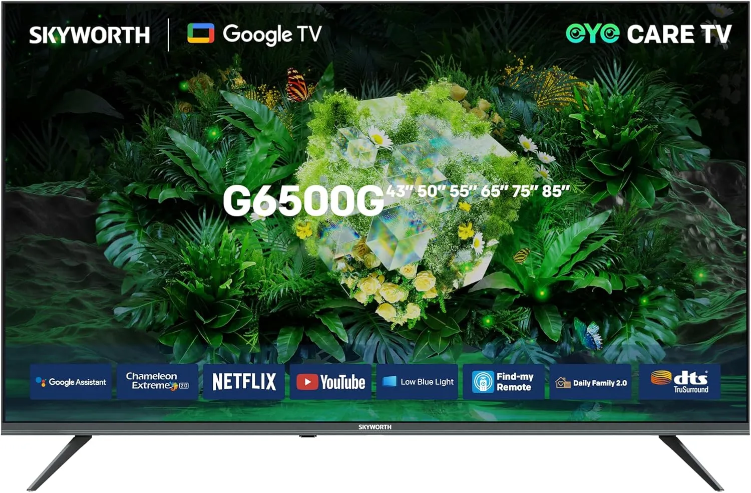Skyworth LED TV 65Inch 4K, Smart Google TV, 3HDMI & 2USB