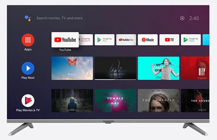 Skyworth Tv 43 4K Led Super, Smart Android 10, HDMI, 2 Usb