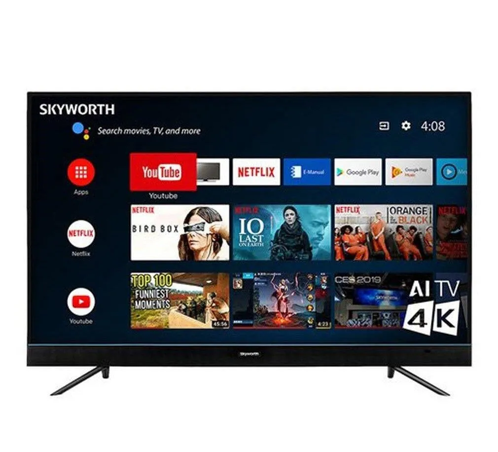 Skyworth Tv 43 4K Led Super, Smart Android 10, HDMI, 2 Usb