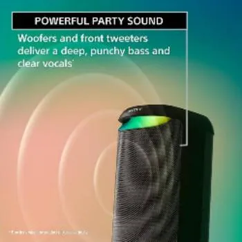 Sony Wireless Party Speaker Illuminated Touch Control Panel Compatible Smartphone
