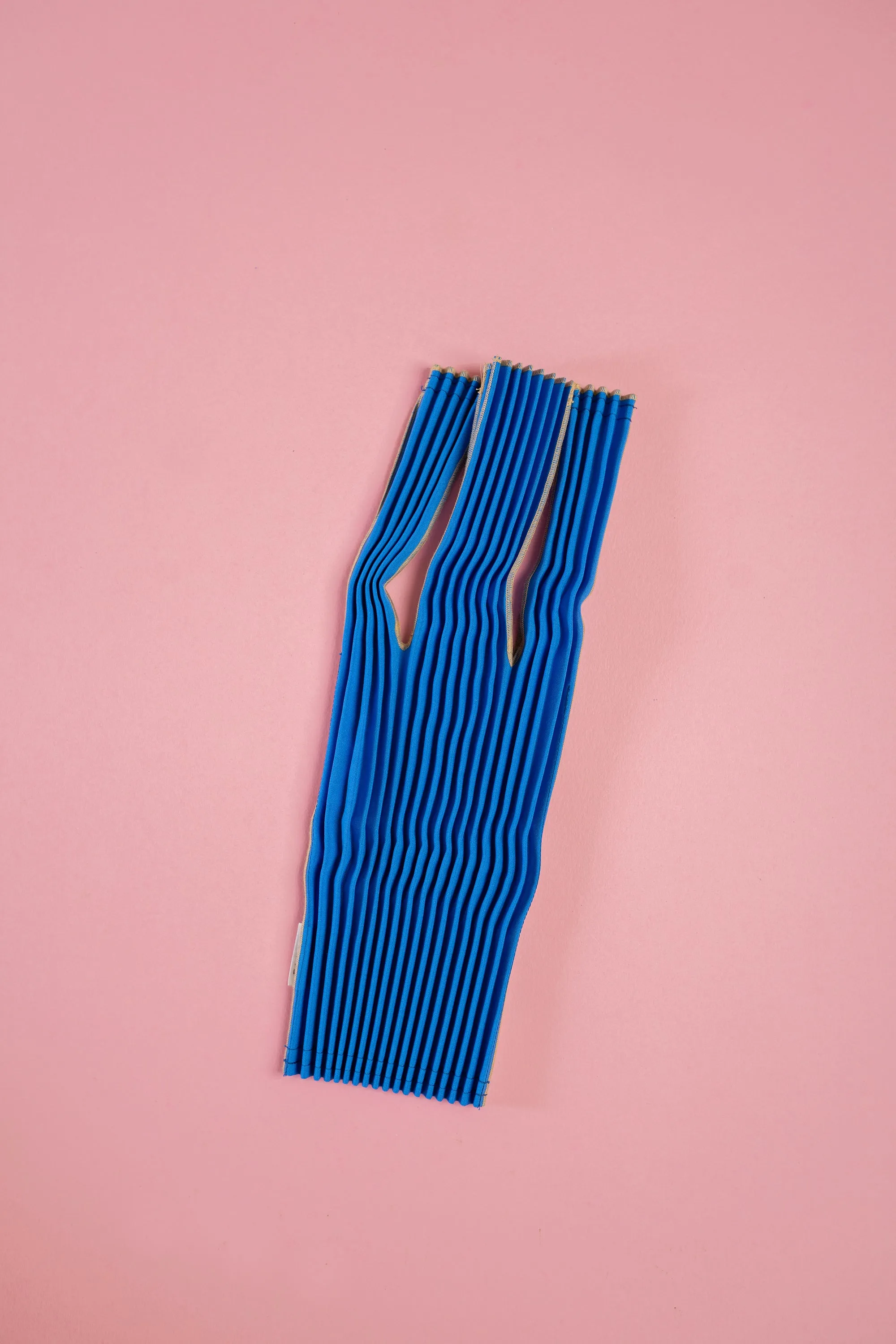 Vertical Pleated Mini Tote Bag - Blue