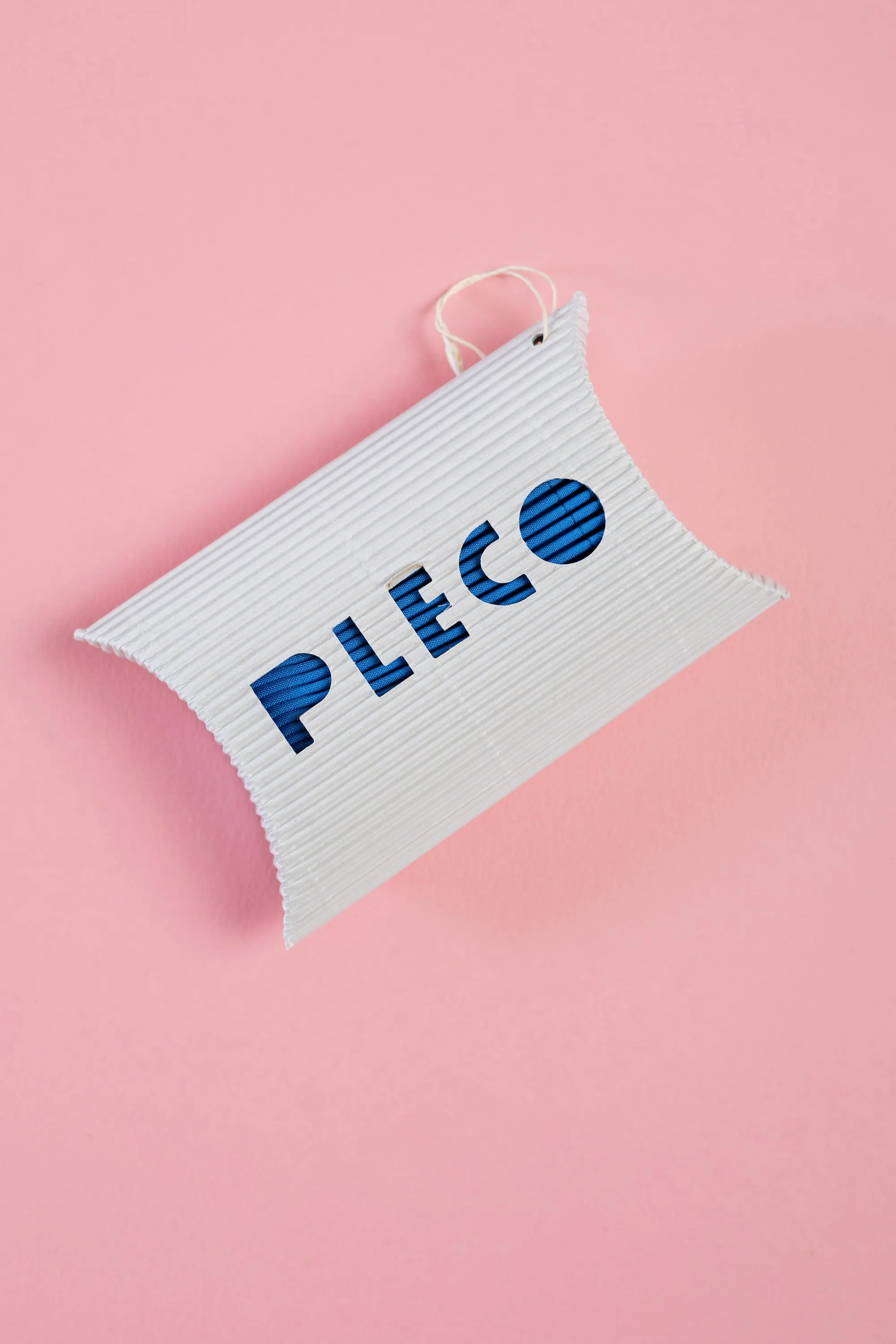 Vertical Pleated Mini Tote Bag - Blue