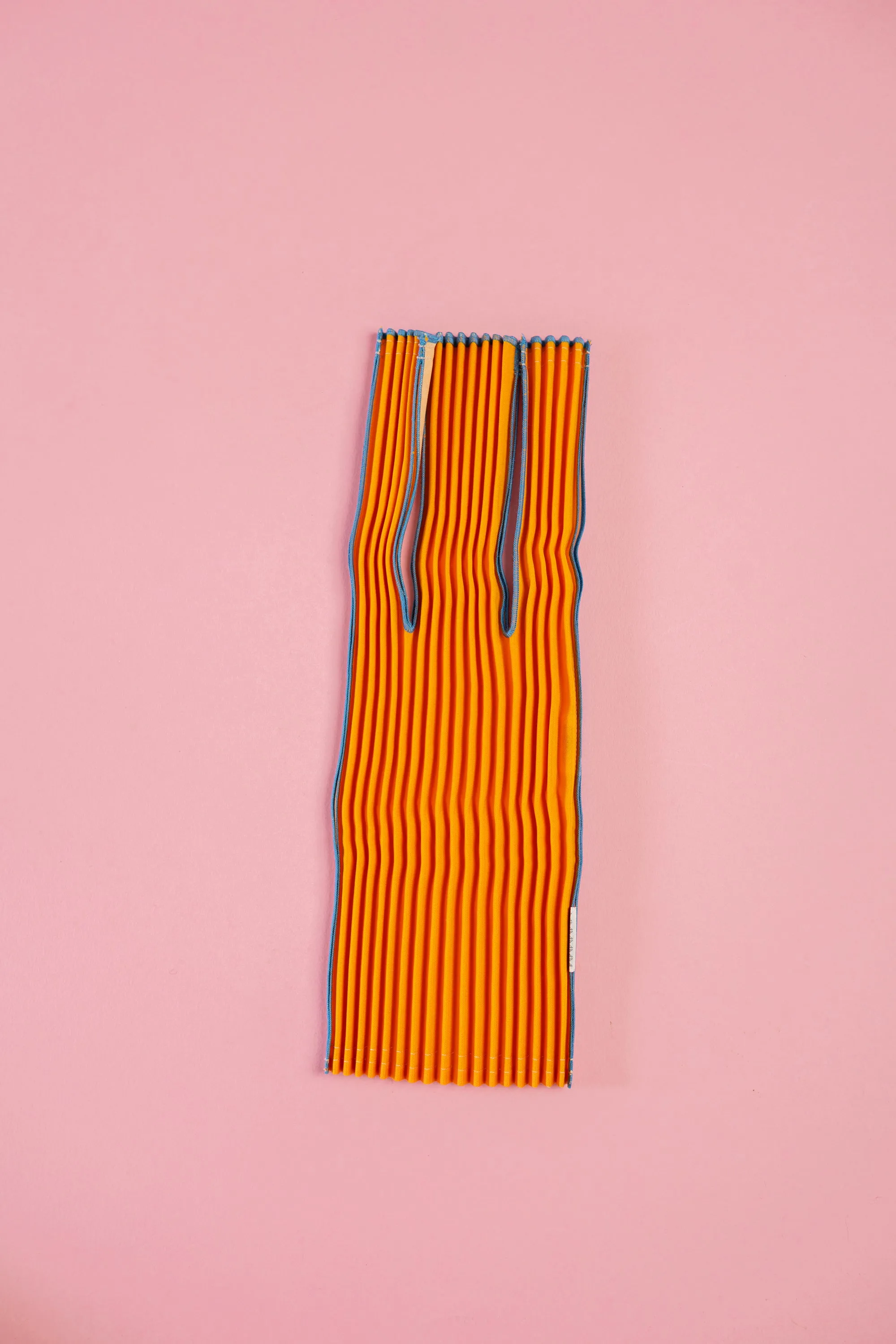 Vertical Pleated Mini Tote Bag - Orange