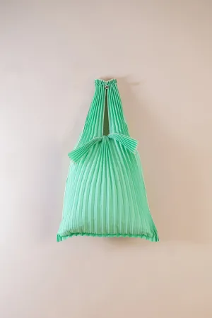 Vertical Pleated Small Tote Bag - Mint